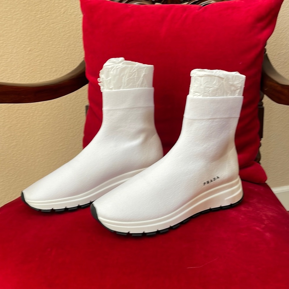 Brand new Prada white socks sneakers